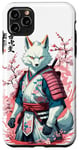 Coque pour iPhone 11 Pro Max Kitsune Samurai Renard Vintage Ukiyo E Style