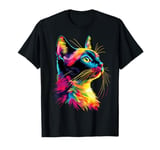 Cat in Colorful Rainbow Colors Popart Meow Love Cats T-Shirt