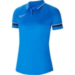 Nike Women's Dri-FIT Academy Polo Shirt, Royal Blue/White/Obsidian/White, XL