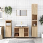 Armoire de Salle de Bain Colonne Rangement Chêne Sonoma Bois d'Ingénierie vidaX