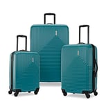 American Tourister Groove 3-Piece Set, Teal, 3-Piece Set (20/24/28), Groove Hardside Luggage with Spinner Wheels, Teal, 3-Piece Set (Carry On, Medium, Large)