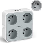 Prise Multiple Usb, Multiprise Murale 4 Prises Française 4000W Et 3 Ports Usb, 7 En 1 Multiprise Electrique Murale Avec Interrupteur, Multiprise Usb Secteur Pour Domicile, Bureau