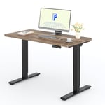 FLEXISPOT 2 Moteurs Bureau Assis Debout 120x60 Une Pièce, Bureau Debout électrique avec Panneau à Fonctions Mémoires, Bureau Réglable en Hauteur Électrique, Charge 100kg, Noir+Marron