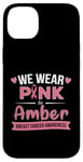 Coque pour iPhone 14 Plus Ruban rose « We wear pink » pour l'ambre, le cancer du sein