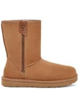 UGG Classic Short Bailey Zip Calf Boots - Chestnut, Brown, Size 4, Women