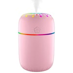 Humidificateur d'air 300 ml, mini humidificateur portable coloré et cool, petit humidificateur de bureau à brume froide pour voiture, plante, bureau, chambre, etc. Arrêt automatique, 2 modes de brume, silencieux