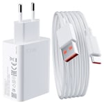 Chargeur Rapide 33W + Câble 6A USB-C 1M pour Xiaomi 12T, 12T Pro, Xiaomi 12, 12X, 12 Pro, 12 Lite