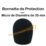 1 Bonnette Anti Vent Pour Micro Diamétre 35 mm / SM 58 Couleur Noir