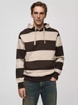 Mango Stripe Poems Squad Hoodie, Brown/Beige