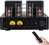 Juson Audio JTA50 Amplificateur à Tube HiFi d'entrée de Gamme avec BT 5.0, télécommande, AUX, Coax, Phono et entrée USB, Sortie Caisson de Basses, 2.1 canaux pour Platine Vinyle