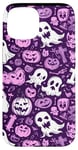 Coque pour iPhone 15 Violet Pop Art Géométrique Mignon Fantôme Spooky Pastel Goth Rétro