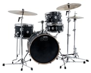 DW Design Series Mini Pro 4-Piece Maple Shell Pack, Black Satin w/Chrome Hardware