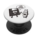 Disquette vers clé USB 90s 00s Ordinateur Drôle Geek Joke PopSockets PopGrip Adhésif