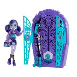 Monster High Coffret Monstrueux Secrets Énigmes du jardin avec poupée Twyla, dressing et plus de 19 surprises pour l’heure du goûter, dont des vêtements pour poupée, HYT74