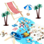 Aolso 12 Pcs Micro-paysages de Plage Miniatures, Beach Micro Landscape Miniature Decorations, Plage d'océan Accessoire Décoration, Plage d'océan DIY Micro Paysage, Miniature Accessoires