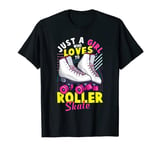 Just a Girl Who Loves To Roller Skate Birthday Party Retro T-Shirt