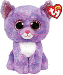 Ty - Beanie Boo's - Peluche Cassidy le chat 15 cm, Violet, TY36248