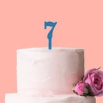 Number 7 Cake Topper Glitter Blue Birthday Decoration Present Gift Idea Candle