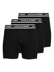 JACK & JONES Men's JACSOLID BOXER BRIEFS 3 PACK Shorts, Black/pack: black-black, S