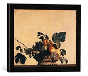 Kunst für Alle 'Encadré Image de Michelangelo Merisi Caravaggio La Corbeille à Fruits Impression d'art dans Le Cadre de Haute qualité Photos Fait Main, 40 x 30 cm, Noir Mat