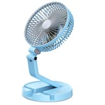 Mini Climatiseur Mobile Pliable Evolutif Ventilateur Mural Avec Lampe de table Ventilateur De Bureau Bleu