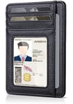 Teskyer Portefeuille Homme, Porte Carte Bancaire, Portefeuille en Cuir PU, Porte Cartes de Credit, Petit Portefeuille Homme, Protection RFID, Design Minimaliste, Noir