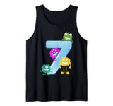 Little Monster 7th Birthday I'm 7 Children's Birthday Party Tank Top