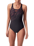 Speedo HyperBoom Muscleback Swimsuit, Black/Siren Red