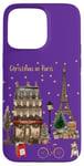 Coque pour iPhone 15 Pro Max Noël à Paris, Tour Eiffel, magasin et festivités