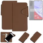 WALLET CASE PHONE CASE FOR TCL 40 SE BROWN BOOKSTLYE PROTECTIVE HULL FLIP POUCH