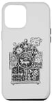 Coque pour iPhone 12 Pro Max Horloge de course à pied en hickory style steampunk, souris