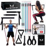 FITI DARE Kit de Barre de Pilates Portable avec Bande de résistance réglable (25, 30, 35 kg) | Équipement d'entraînement à Domicile pour Femmes et Hommes de Toutes Tailles | Ensemble de Bandes de