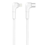 Maxlife MXUC-09 Vinklet kabel USB-C - Lightning, 1 m, 27 W, hvit