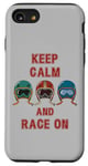 Coque pour iPhone SE (2020) / 7 / 8 Casque rétro vintage, Go Kart Car Racing, Keep Calm & Race On