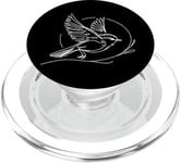 Line Art Oiseau et ornithologue Moucherolle vermillon PopSockets PopGrip pour MagSafe