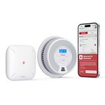 X-Sense Détecteur de Fumée et de Monoxyde de Carbone Connecté, Kit de Sécurité pour la Maison avec Station de Base SBS50, Compatible avec l'Appli X-Sense Home Security, SC07-MR11