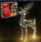 LED Light Up Reindeer 115cm Tall Copper Wire Frame Christmas Outdoor Warm White