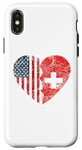 iPhone X/XS Swiss American Flags Heart | United States Switzerland Roots Case