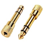 Adapter Jack 6.35 3.5 Stereo Headphone 6.35mm 3.5mm Gold Plated