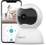 VQ34 Caméra de Surveillance,babyphone avec caméra de détection de Mouvement,Vision Nocturne,Audio bidirectionnel,caméra de Surveillance intérieure à 360 °,caméra WiFi,caméra pour Chien(Q891)