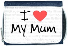 I Love Heart My Mum Denim Wallet