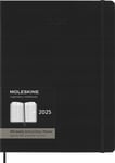 Moleskine Pro 2025 Vertikal Veckokalender, 12M, Xl, Inbunden, 19X25cm, Svart