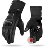 KEMIMOTO Gants de Moto Hiver Homologués, Gants à Trois Doigts Écran Tactile Imperméable, Protection Legère et Chaude, VTT, Activités en Plein air Femme et Homme Gants Tactiques