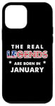 Coque pour iPhone 12 mini The Real Legends Are Born In January USA Drapeau américain