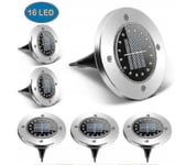 Solar maanalaiset valot, puutarhavalot, puutarhavalot, koristevalot 16led valkoinen valo (6kpl)