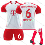 23/24 Nya säsongen Hemma FC Bayern München KIMMICH Nr. 6 Barn Jersey Pack Child-16