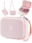 K&F Concept Étui pour Appareil Photo Compact,Étui pour Appareil Photo numérique étanche Antichoc de Protection Petit Sac pour Appareil Photo avec 2 Sangle Bandoulière Portable-Rose