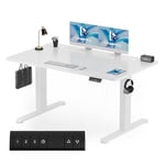 Homall Bureau Assis Debout Électrique 120x60 cm Bureau Réglable en Hauteur avec Fonction Mémoire et Système Anti-Collision, avec Plateau de Gestion des Câbles