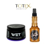 Totex Hair Styling Wet Wax 150 ml +  Barber Aftershave Spray Cologne 1 Million