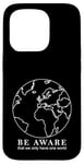 Coque pour iPhone 15 Pro Contours de la carte du monde Protection de la nature